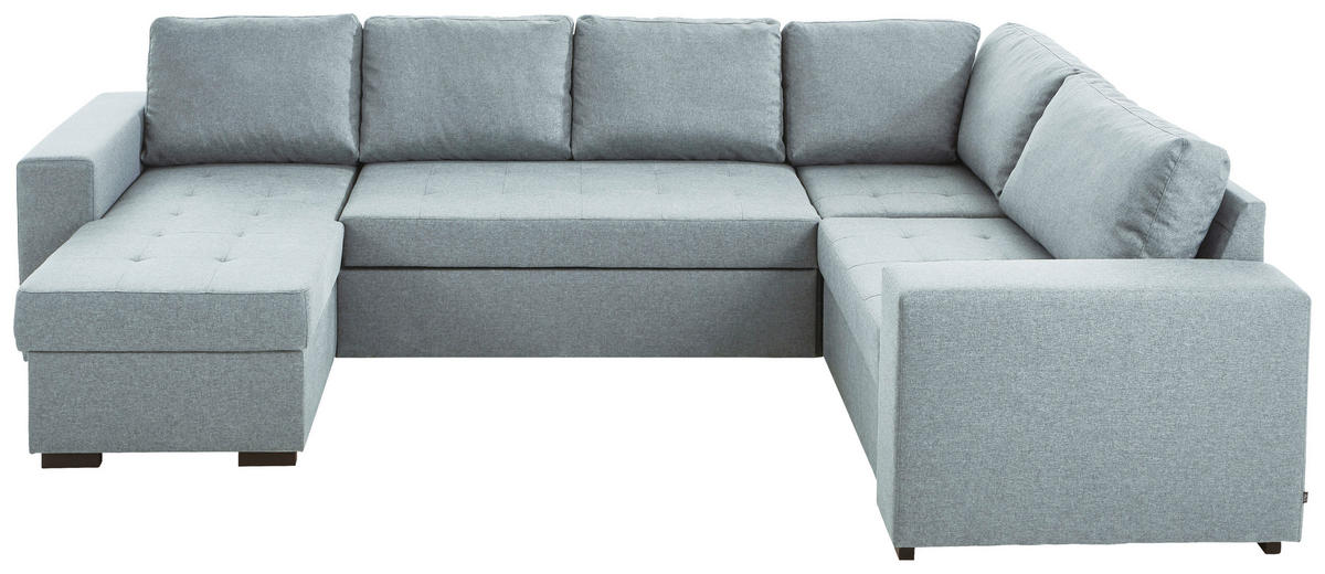 SEDEŽNA GARNITURA, tkanina turkizna  - turkizna/črna, Konvencionalno, umetna masa/tekstil (157/313/207cm) - Ti'me