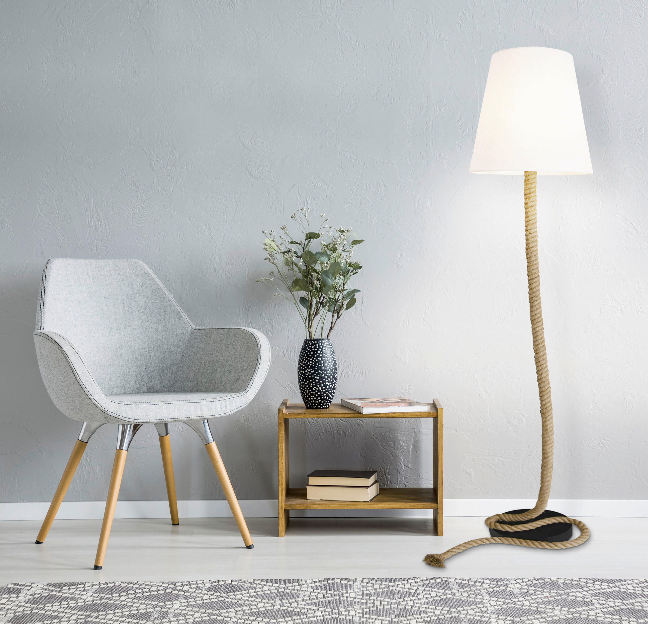 STEHLEUCHTE 40/164 cm    - Naturfarben, Basics, Kunststoff/Textil (40/164cm) - Näve