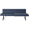 SITZBANK 220/87/70-86 cm Samt Dunkelblau  - Schwarz/Dunkelblau, KONVENTIONELL, Textil/Metall (220/87/70-86cm) - Moderano