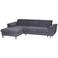 ECKSOFA  in Webstoff Grau  167/250 cm  - Silberfarben/Grau, Design, Textil/Metall (167/250cm) - Xora