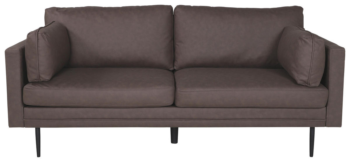 2-SITS SOFFA i metall, textil brun, svart  - brun/svart, Design, metall/textil (203/84/90cm) - Livetastic