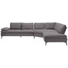 ECKSOFA in Flachgewebe Anthrazit  - Anthrazit/Schwarz, Design, Textil/Metall (344/271cm) - Chilliano