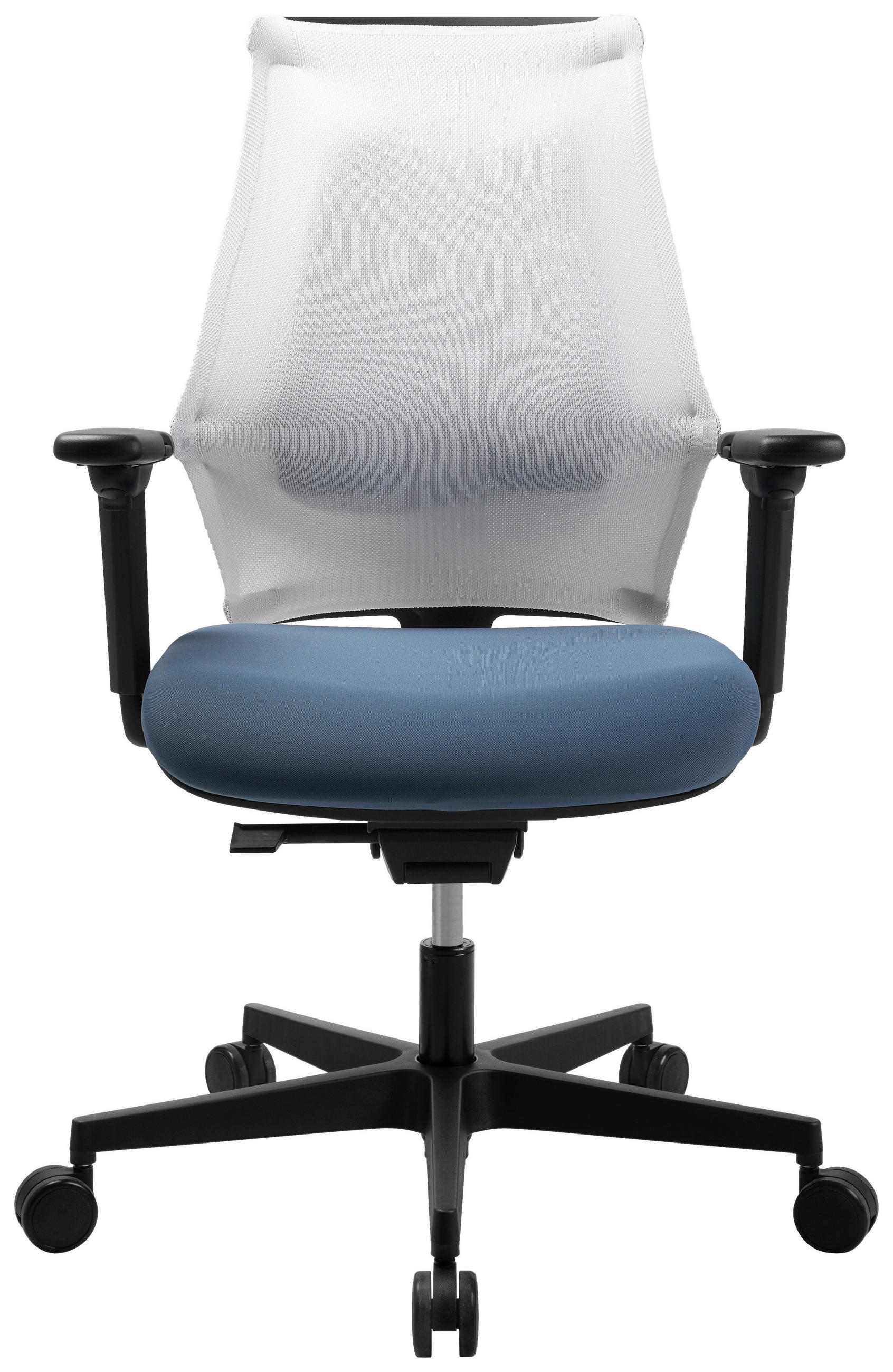 DREHSTUHL  in Flachgewebe Blau, Weiss  - Blau/Weiss, Modern, Kunststoff/Textil (47/100-112/45-51cm) - Topstar