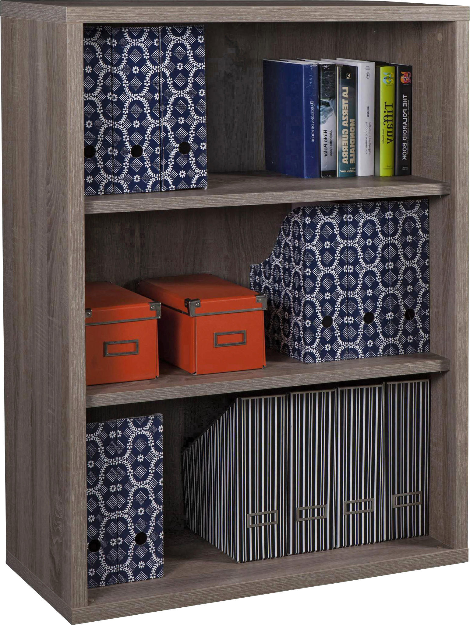 PISARNIŠKI REGAL 82/112/36 cm hrast sonoma  - hrast sonoma, Design, leseni material (82/112/36cm) - Carryhome