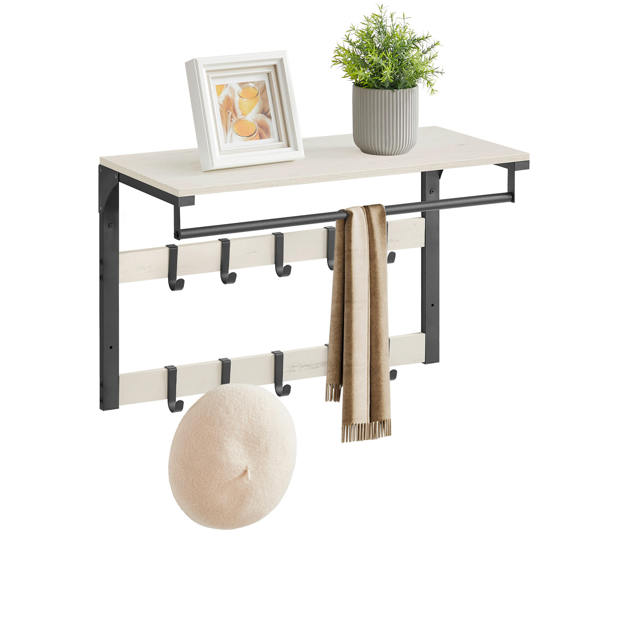 WANDGARDEROBE - Schwarz/Weiß, MODERN, Holzwerkstoff (65/42/30cm) - MID.YOU