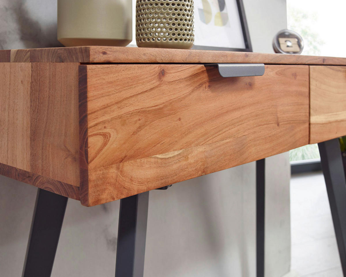 KONSOLENTISCH in Holz 36/90/78 cm    - Grau/Akaziefarben, MODERN, Holz/Metall (36/90/78cm) - MID.YOU