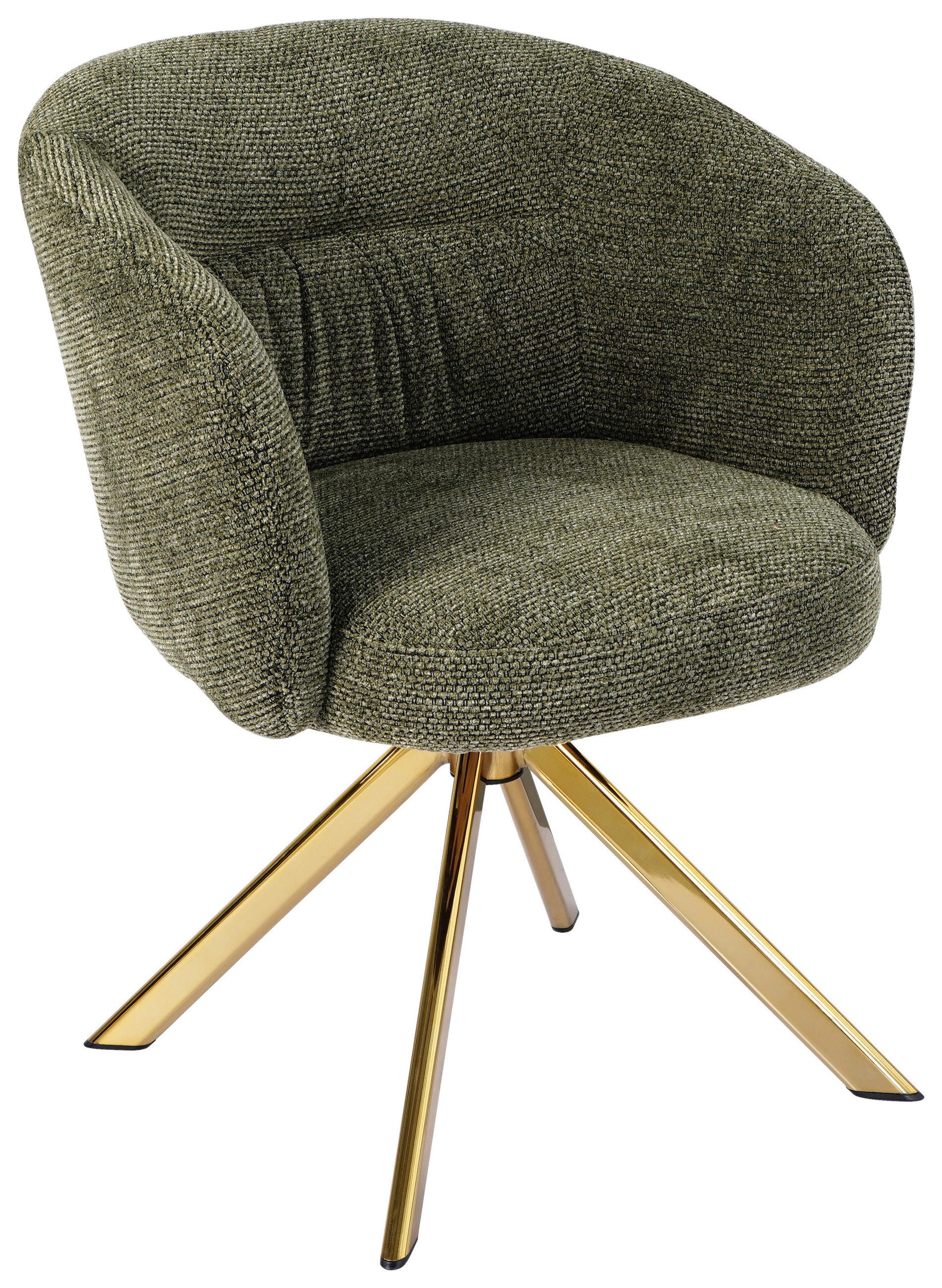 ARMLEHNSTUHL  Sitzfläche 360° drehbar Mikrofaser  Grün, Goldfarben  - Goldfarben/Grün, Design, Textil/Metall (65.5/82/61.5cm) - Hom`in