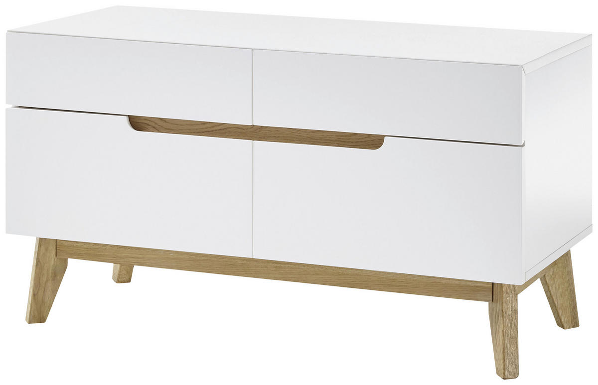 SCHUHBANK Naturfarben, Weiß  - Weiß/Naturfarben, Design, Holz (97/53/40cm) - Livetastic