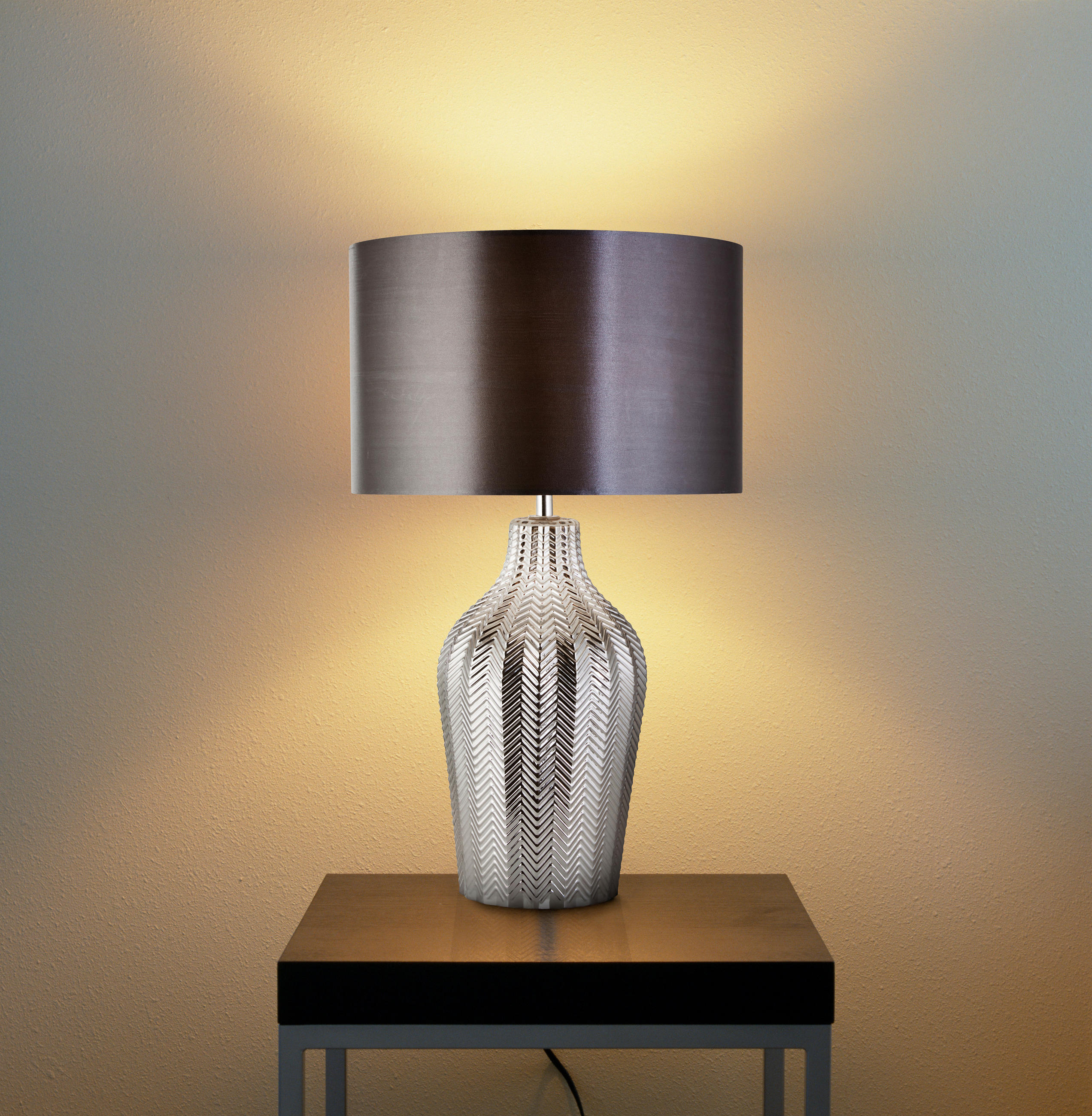 SVJETILJKA STOLNA Chevron  - siva/srebrne boje, Lifestyle, tekstil/metal (31.5/31,5/52cm)