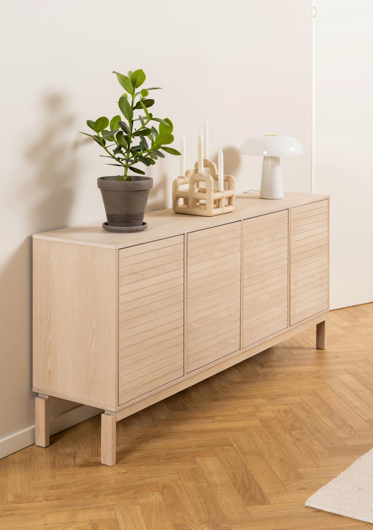 SIDEBOARD 180/80/40 cm  in Eichefarben  - Weiss/Eichefarben, Design, Holz/Holzwerkstoff (180/80/40cm) - Livetastic