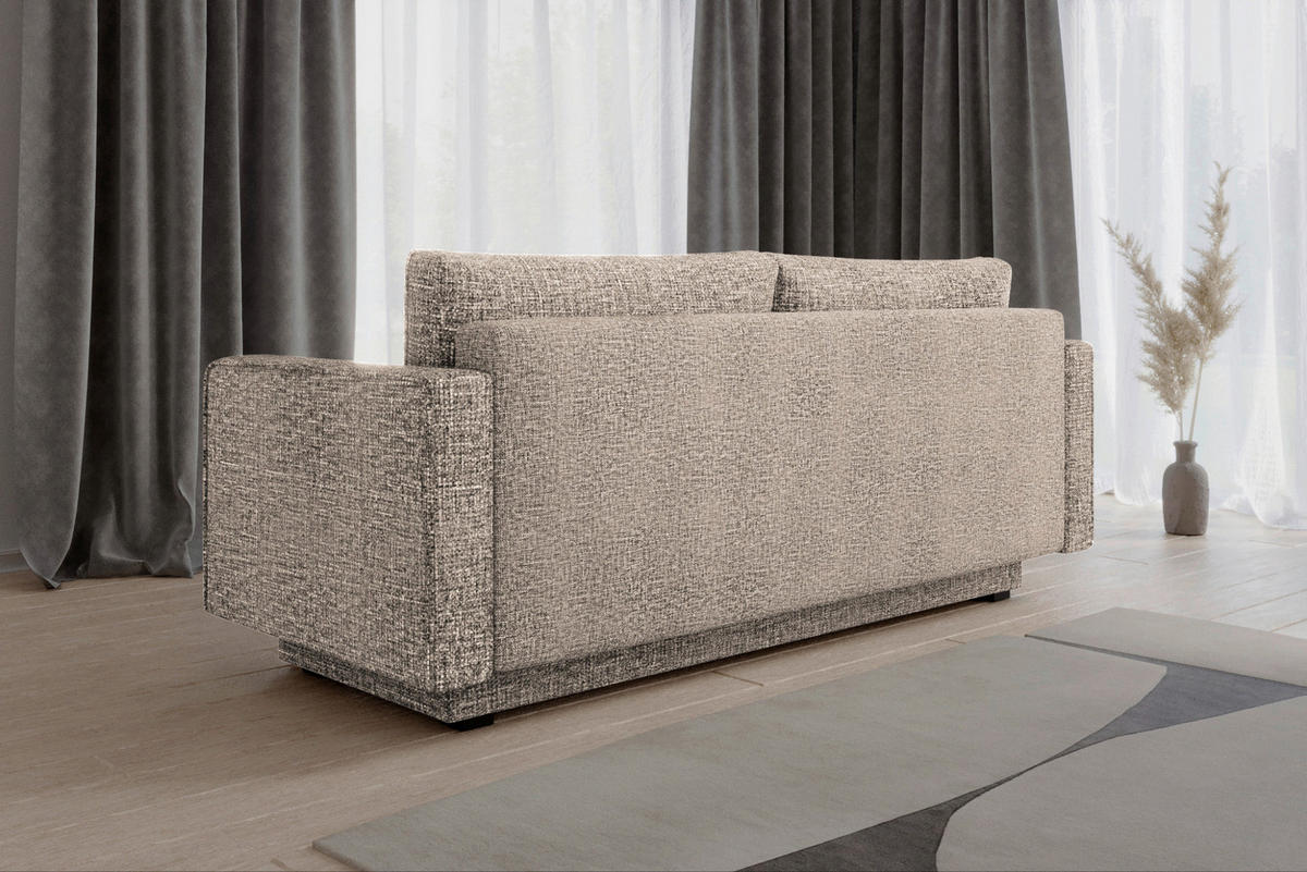 SCHLAFSOFA COCO Braun  inkl. Rückenkissen, Schlaffunktion  - Erlefarben/Schwarz, Design, Holzwerkstoff/Kunststoff (232/90/97cm) - MID.YOU