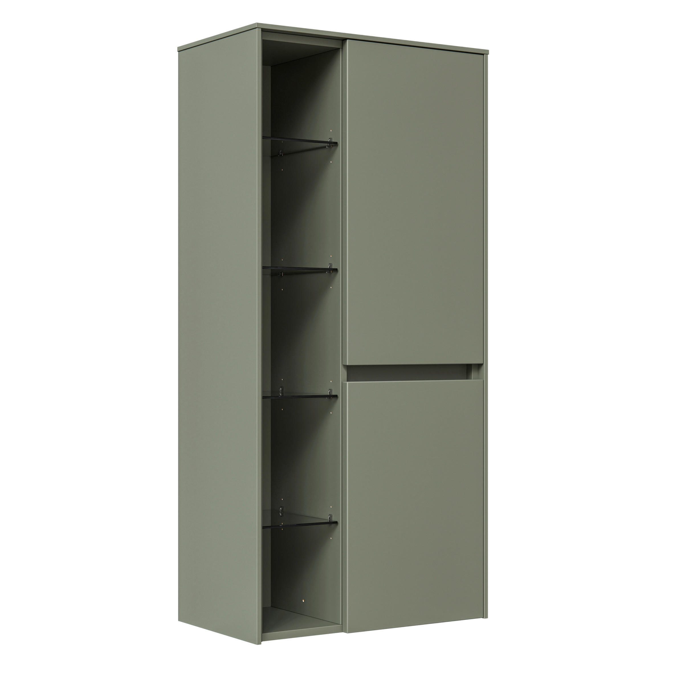 MIDISCHRANK 37/121/33 cm  - Schilfgrün, Design, Glas/Holzwerkstoff (37/121/33cm) - Sadena