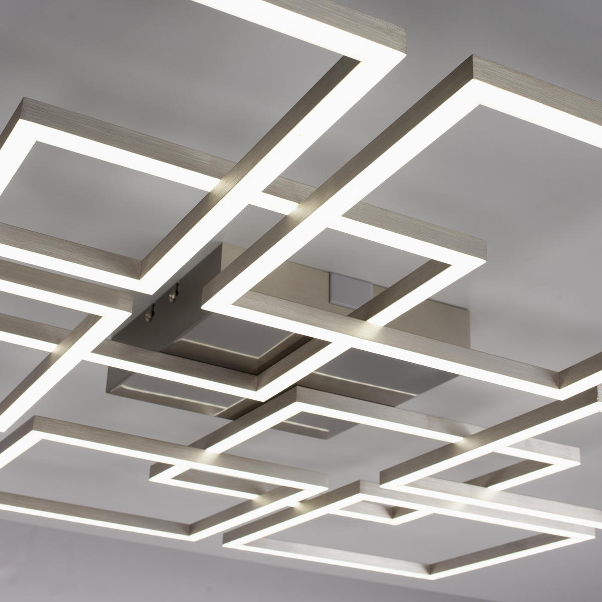 LED-DECKENLEUCHTE 79,7/76,7/6,8 cm    - Silberfarben, Design, Kunststoff/Metall (79,7/76,7/6,8cm)