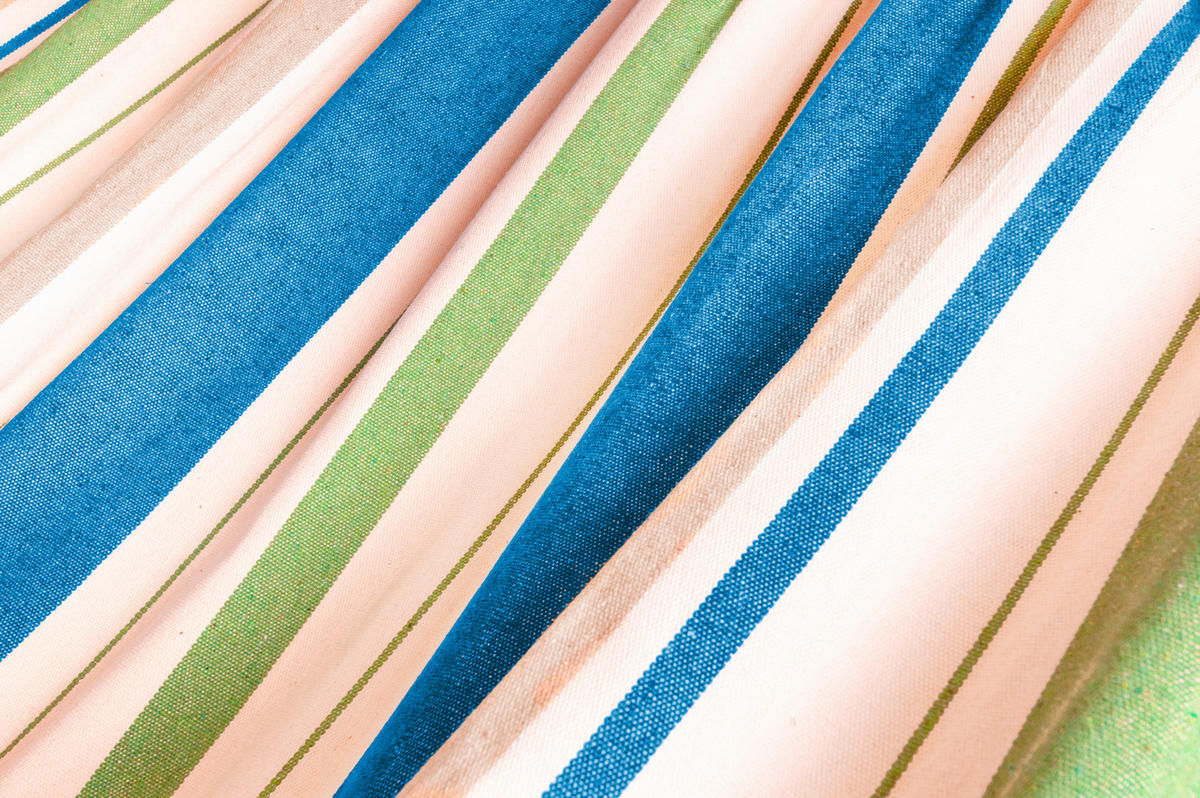 HÄNGEMATTE Mischgewebe Blau, Grün, Weiß, Beige  - Blau/Eukalyptusholzfarben, KONVENTIONELL, Holz/Textil (320/120/120cm) - La Siesta