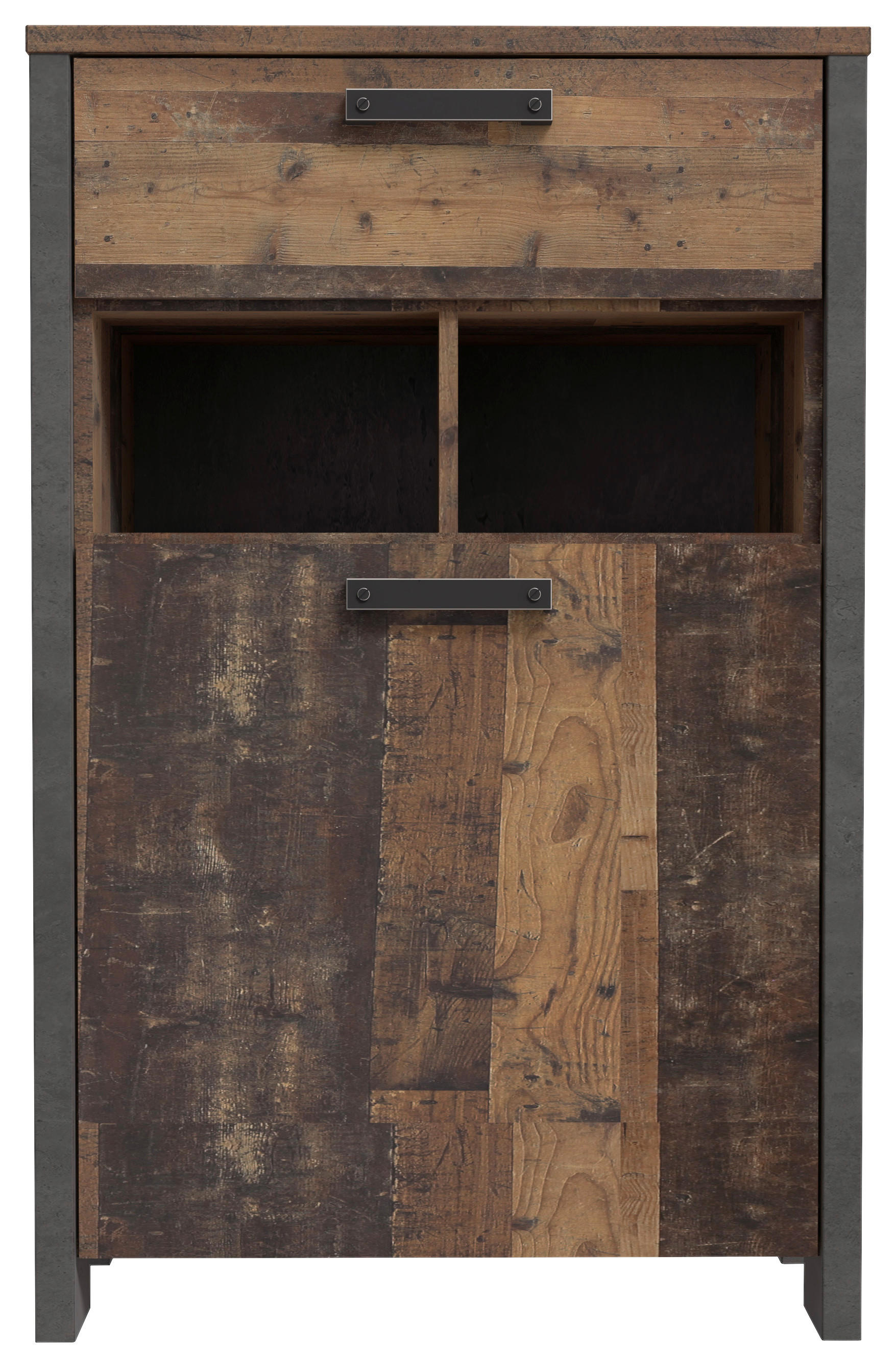 SCHUHSCHRANK Braun, Dunkelgrau - Dunkelgrau/Schwarz, Trend, Holzwerkstoff/Kunststoff (67/105,5/41,6cm) - Carryhome