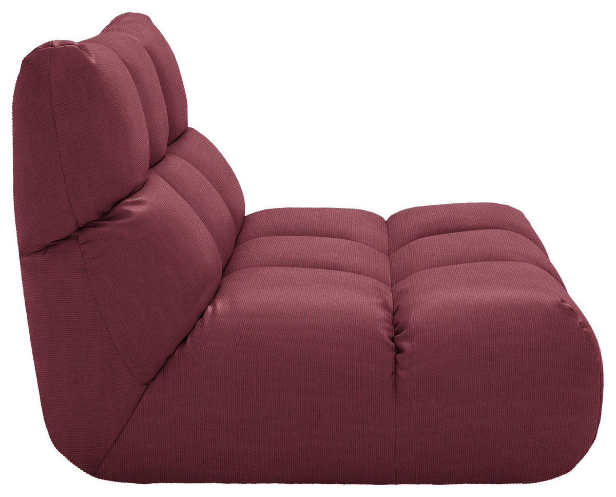 SESSEL Feincord Weinrot  - Weinrot/Schwarz, Design, Kunststoff/Textil (112/85/108cm) - Pure Home Lifestyle