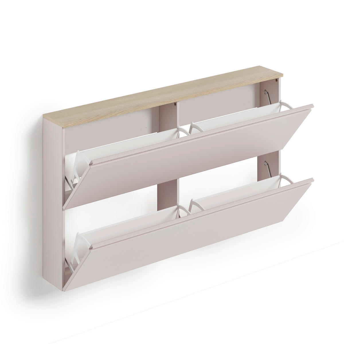 SCHUHSCHRANK Eichefarben, Kaschmir  - Kaschmir/Eichefarben, Design, Holzwerkstoff/Metall (140,1/80/19cm) - Voleo