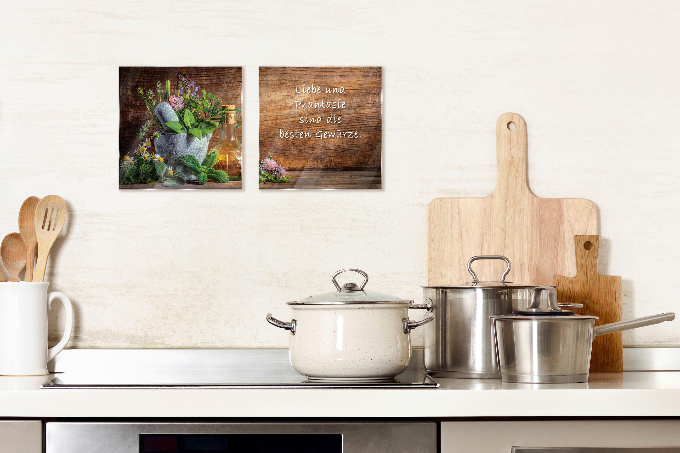 GLASBILD Text  - Multicolor, Natur, Glas (20/40/1,40cm) - Euroart