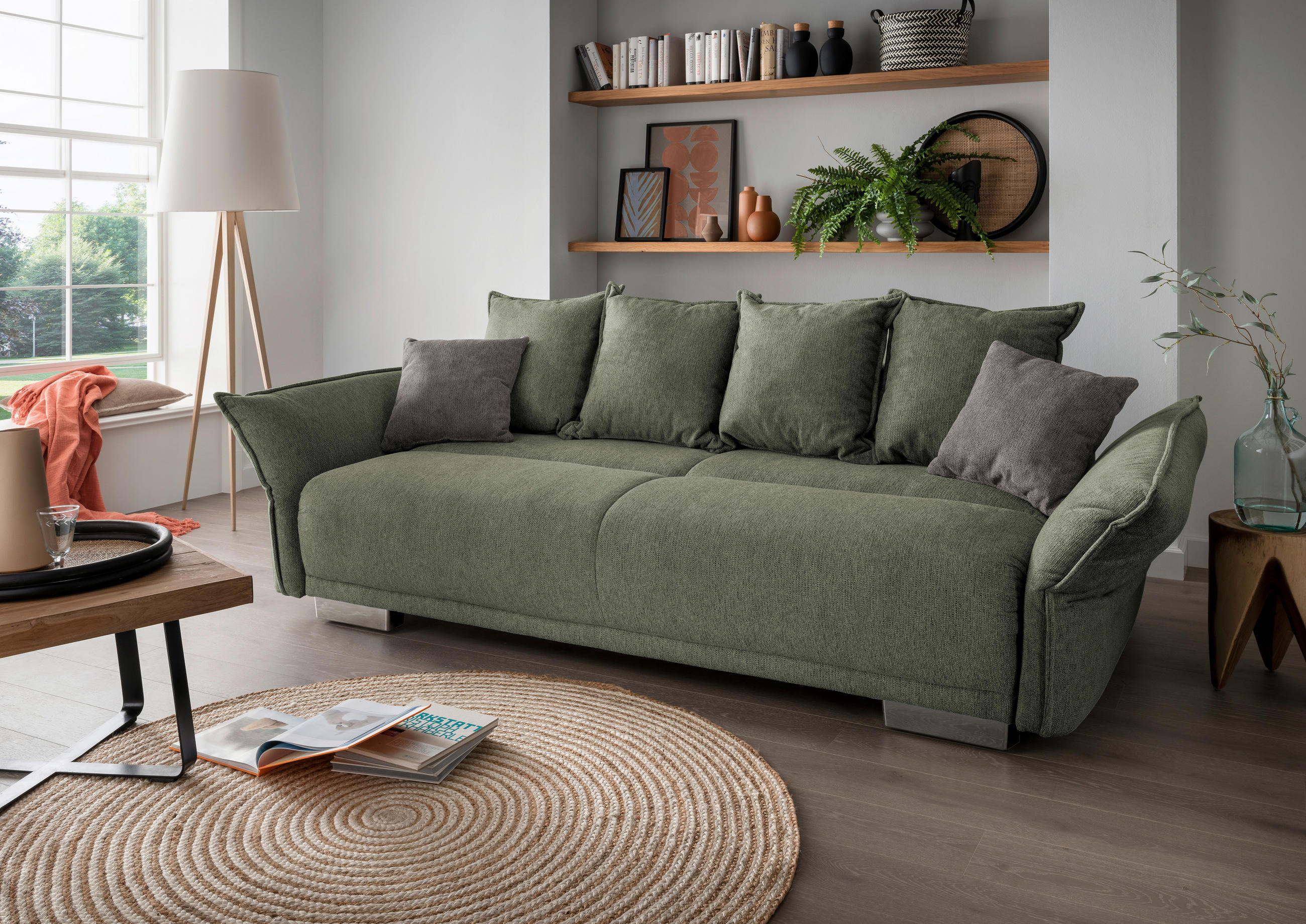 Livetastic Bigsofa Dunkelgrün 242x71x90 cm