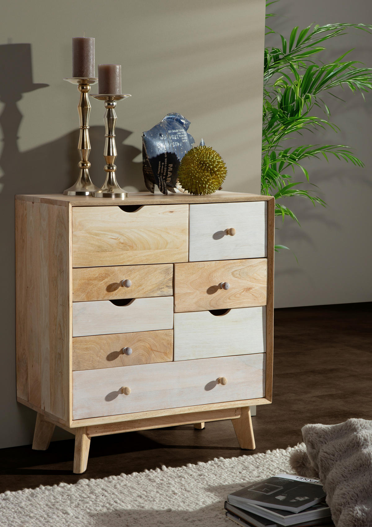 KOMMODE Kata  in 70/80/41 cm  - Naturfarben/Weiß, Design, Holz (70/80/41cm) - Landscape