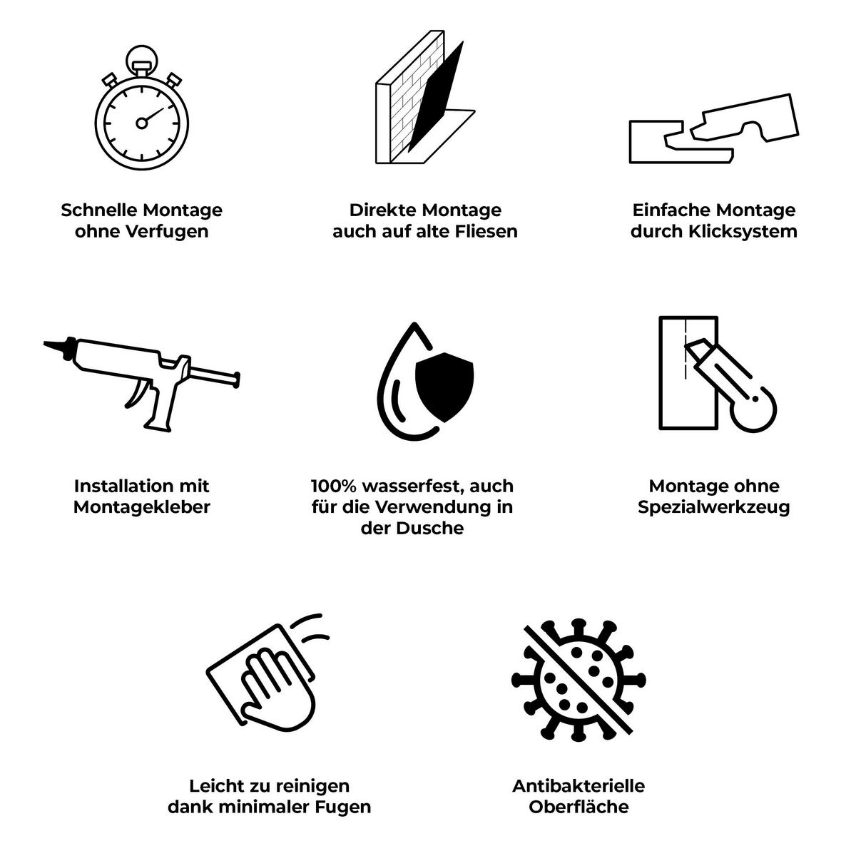 Vinyl für die Wand  - Hellgrau, MODERN, Kunststoff (60/30/0,37cm)