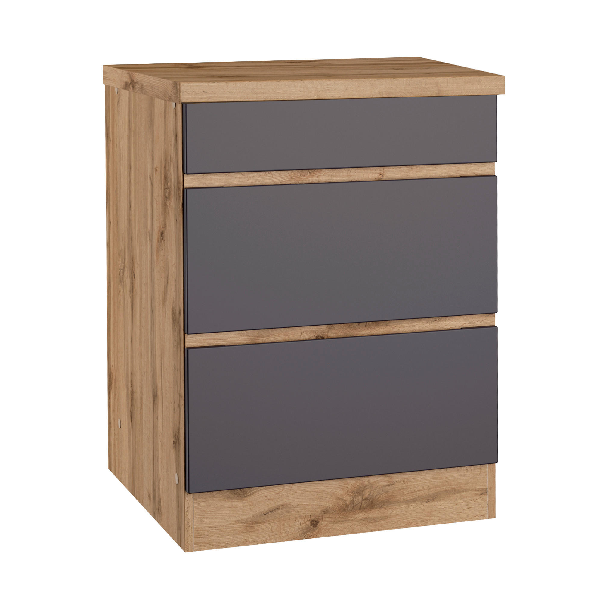 KOCHFELDUMBAUSCHRANK 60/86/60 cm  in Grau, Eiche Wotan  - Eiche Wotan/Grau, Design, Holzwerkstoff (60/86/60cm) - Held