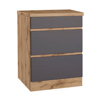 KOCHFELDUMBAUSCHRANK 60/86/60 cm  in Grau, Eiche Wotan  - Eiche Wotan/Grau, Design, Holzwerkstoff (60/86/60cm) - Held