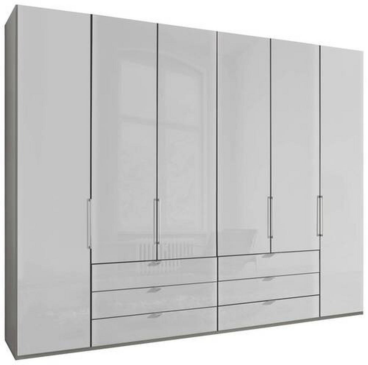 FALTTÜRENSCHRANK in Grau, Weiss  - Chromfarben/Weiss, Konventionell, Glas/Holzwerkstoff (300/216/58cm) - Dieter Knoll