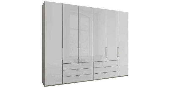 FALTTÜRENSCHRANK 300/216/58 cm 6-türig  - Chromfarben/Weiß, KONVENTIONELL, Glas/Holzwerkstoff (300/216/58cm) - Dieter Knoll