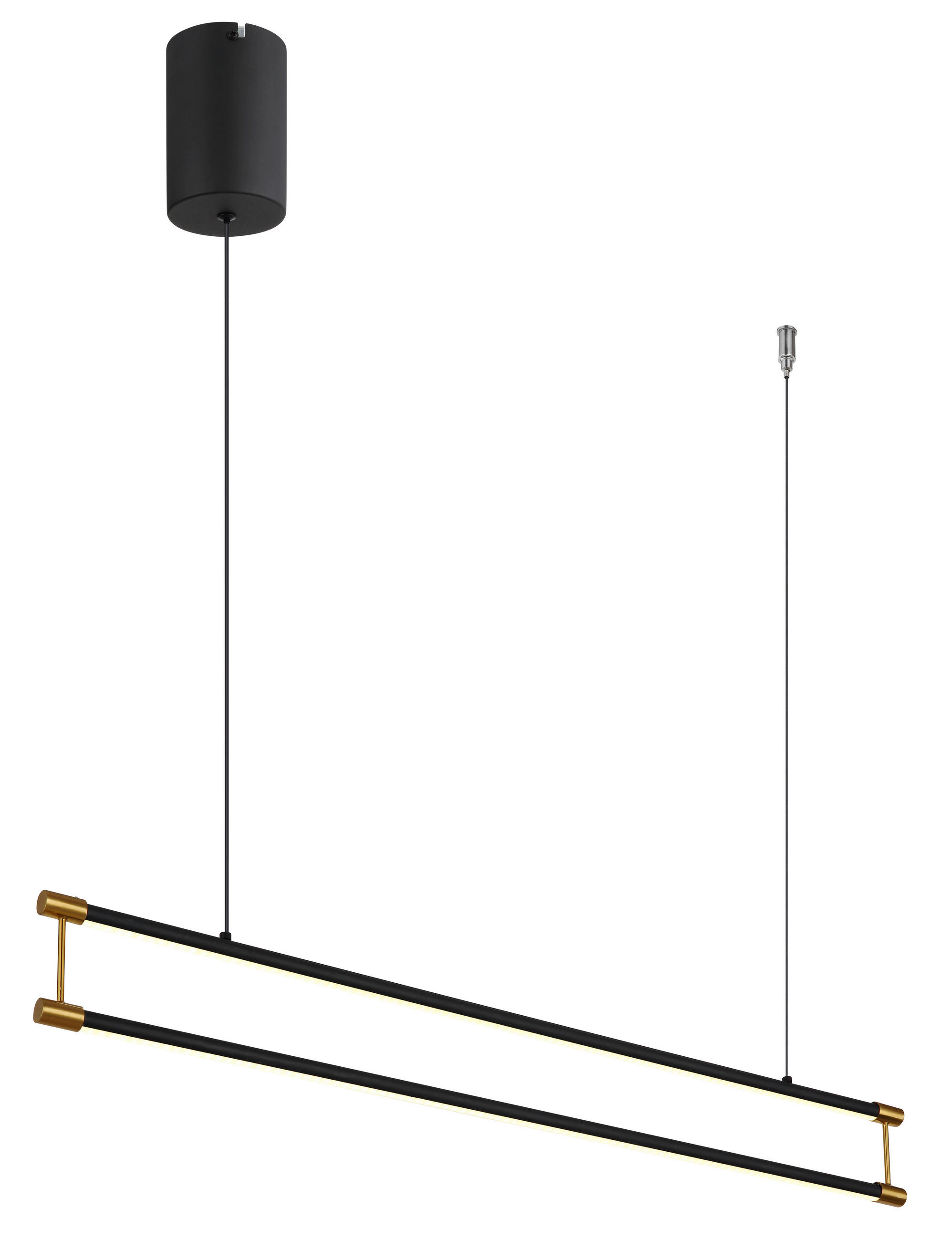 ZÁVĚSNÉ LED SVÍTIDLO, 84/9/150 cm - černá/barvy zlata, Design, kov/plast (84/9/150cm) - Globo