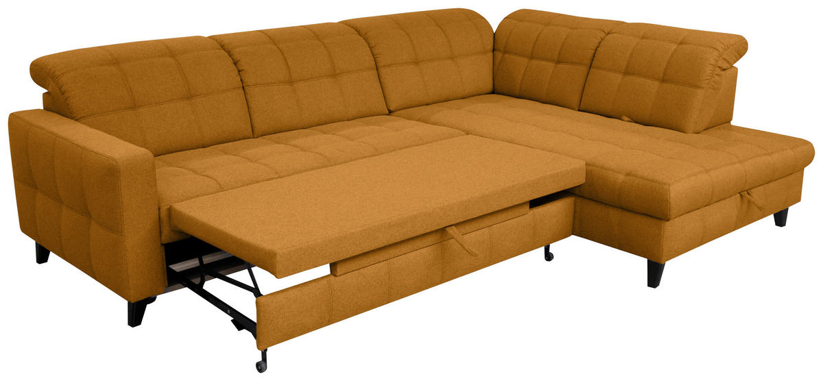 SAROKKANAPÉ textil sárga  - sárga/fekete, Design, textil/fa (297/216cm) - Xora