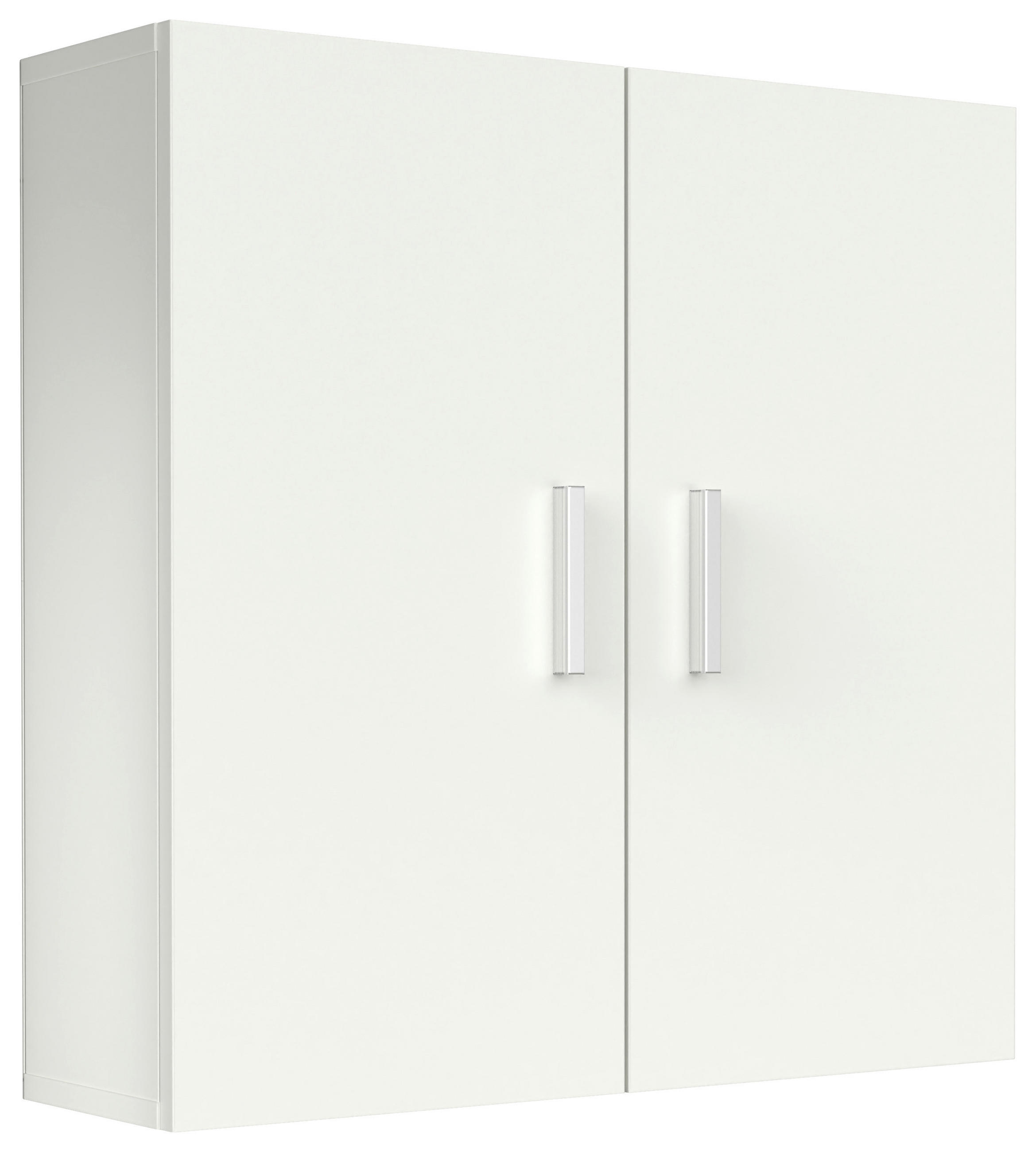 VÄGGHÄNGT SKÅP  - vit/silver, Modern, metall/trämaterial (60/60/18cm) - MID.YOU