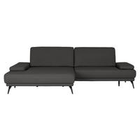 ECKSOFA JOOP! STUDIO in Echtleder Dunkelgrau  180/301 cm  - Dunkelgrau/Schwarz, KONVENTIONELL, Leder/Metall (180/301cm) - Joop!