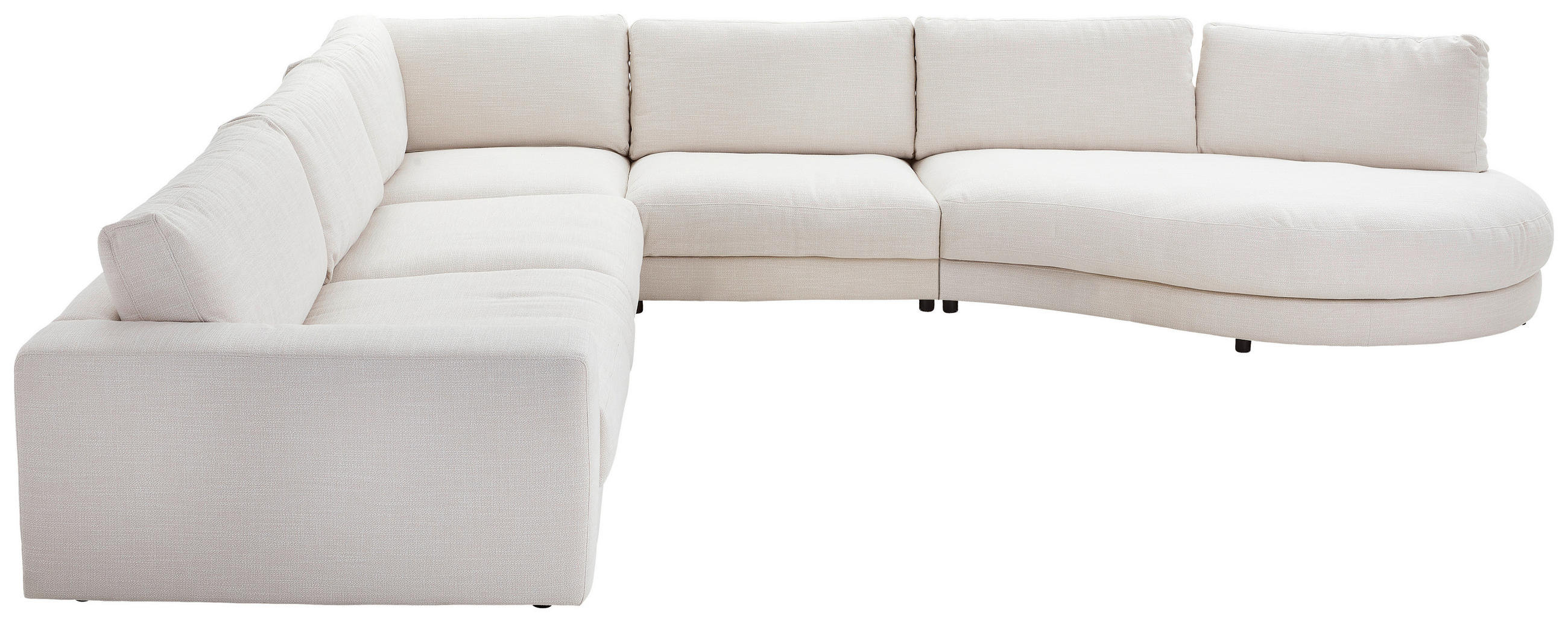 ECKSOFA in Flachgewebe Naturfarben  365/425 cm  - Schwarz/Naturfarben, Design, Kunststoff/Textil (365/425cm) - Lomoco