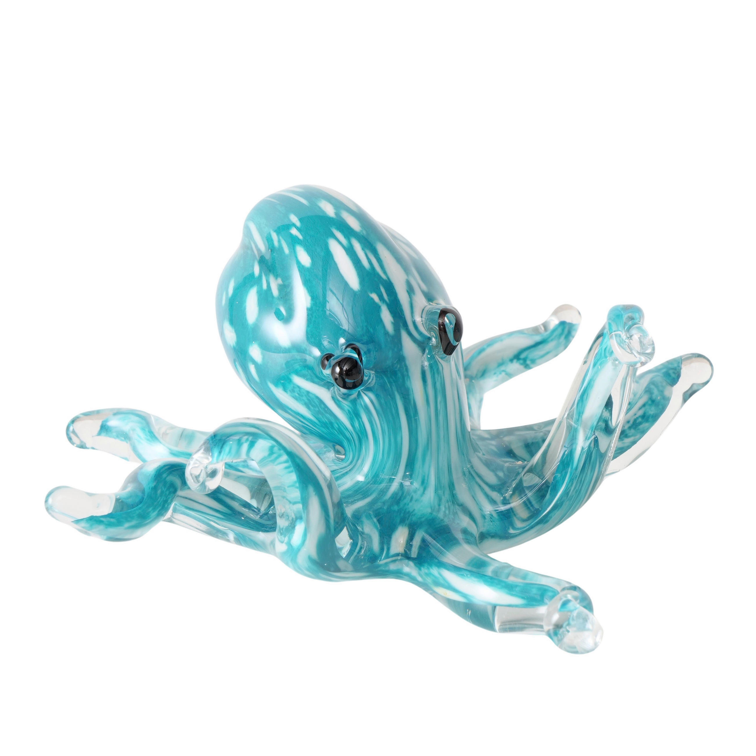 DEKOR ÁLLATFIGURA - türkiz/áttetsző, Basics, Üveg (21/21/9cm)