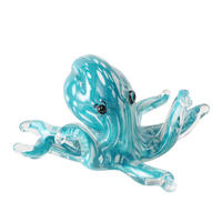 DEKOR ÁLLATFIGURA - türkiz/áttetsző, Basics, Üveg (21/21/9cm)