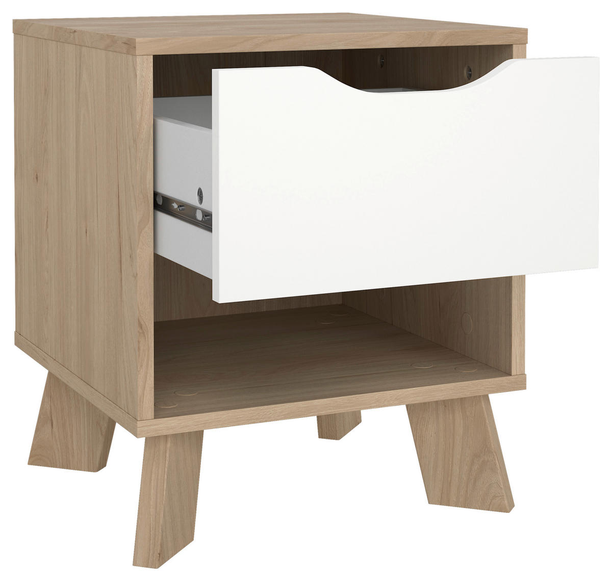 NACHTSCHRANK 40,2/47,4/39,8 cm  - Eichefarben/Weiß, Basics, Holzwerkstoff (40,2/47,4/39,8cm) - MID.YOU