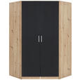 ECKKLEIDERSCHRANK 117/197/117 cm  - Dunkelgrau/Silberfarben, Design, Holzwerkstoff/Kunststoff (117/197/117cm) - Carryhome