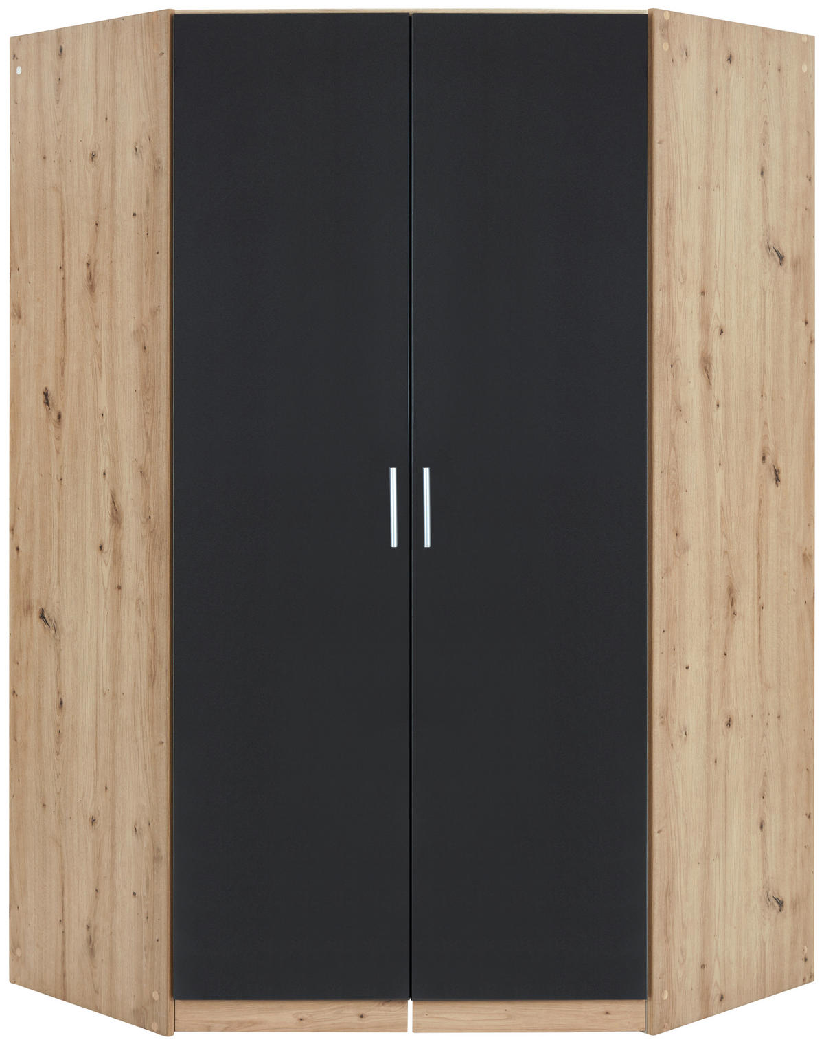 ECKKLEIDERSCHRANK 117/197/117 cm  - Dunkelgrau/Silberfarben, Design, Holzwerkstoff/Kunststoff (117/197/117cm) - Carryhome