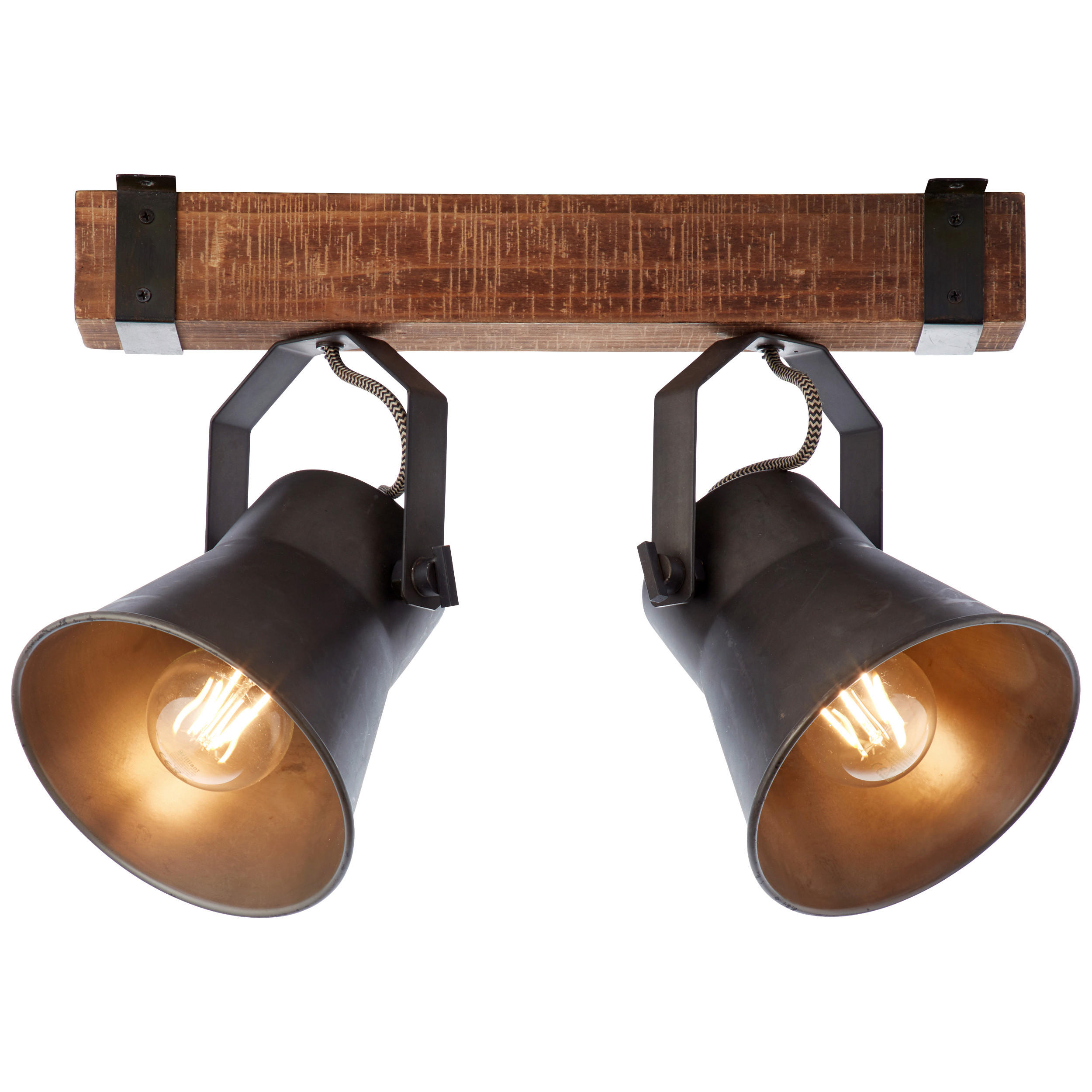 DECKENSTRAHLER - Schwarz, Design, Holz/Metall (40/24cm) - Brilliant