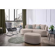 ECKSOFA in Flachgewebe Hellbraun  166/235 cm  - Hellbraun/Schwarz, MODERN, Kunststoff/Textil (166/235cm) - Hom`in