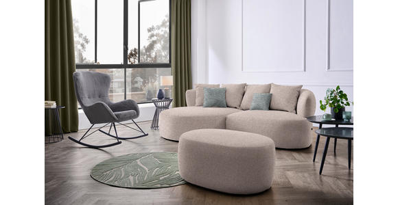 ECKSOFA in Flachgewebe Hellbraun  166/235 cm  - Hellbraun/Schwarz, MODERN, Kunststoff/Textil (166/235cm) - Hom`in