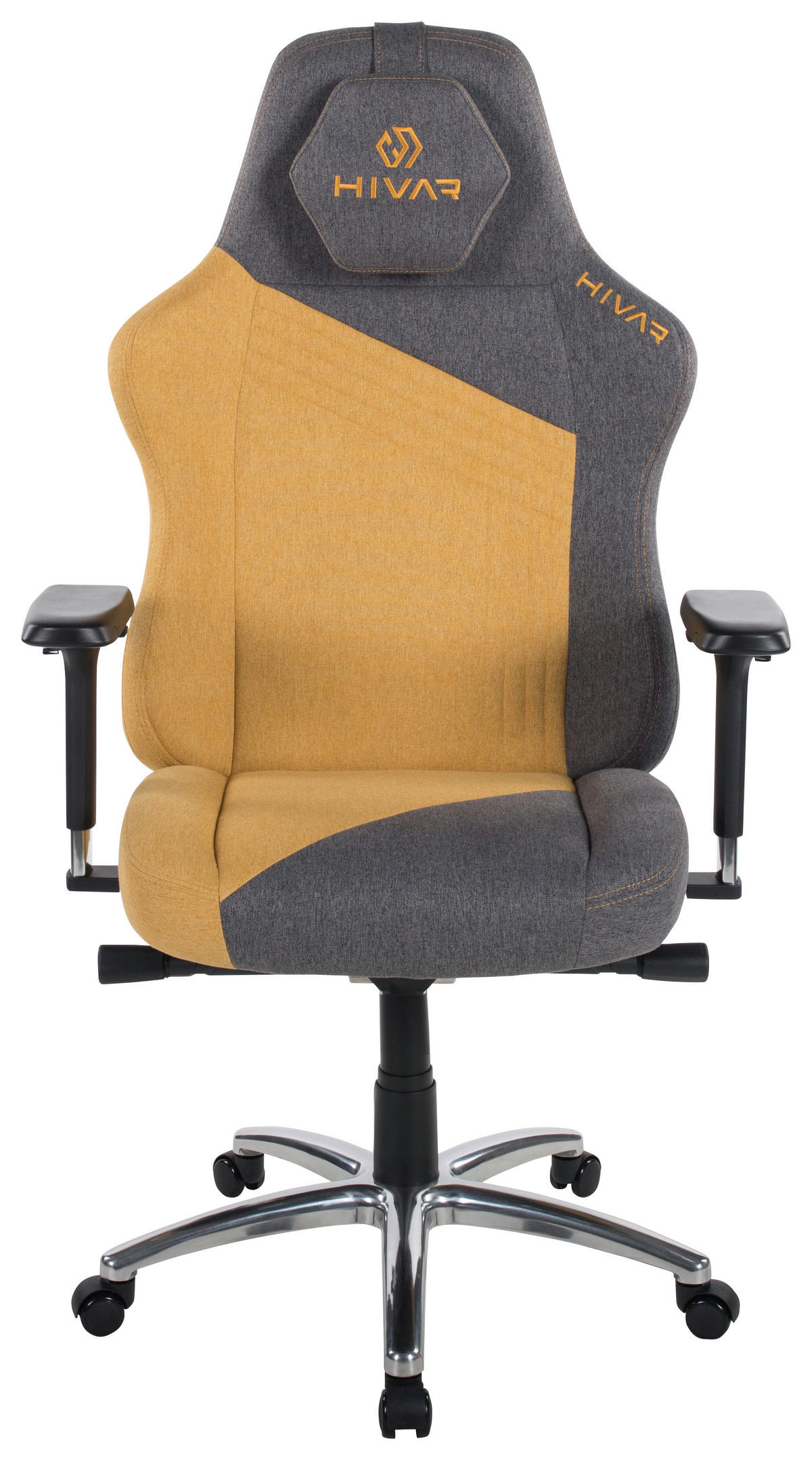 SKYLAR XL Sun Silver Anthrazit, Gelb, Silberfarben Metall, Textil   - Anthrazit/Gelb, LIFESTYLE, Textil/Metall (81/147/72cm) - HIVAR