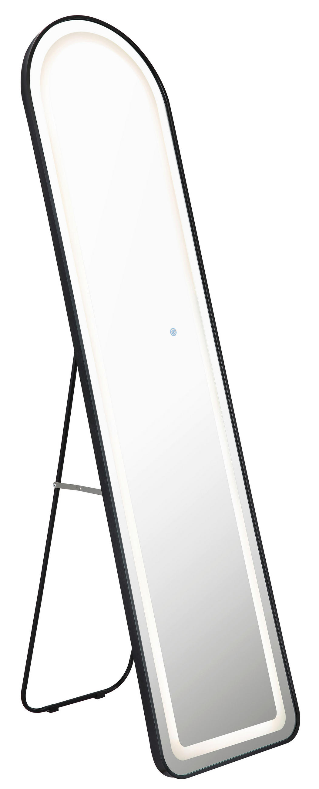 Golvspegel med belysning 40/50/160 cm   - vit/svart, Basics, metall/glas (40/50/160cm) - Best Price