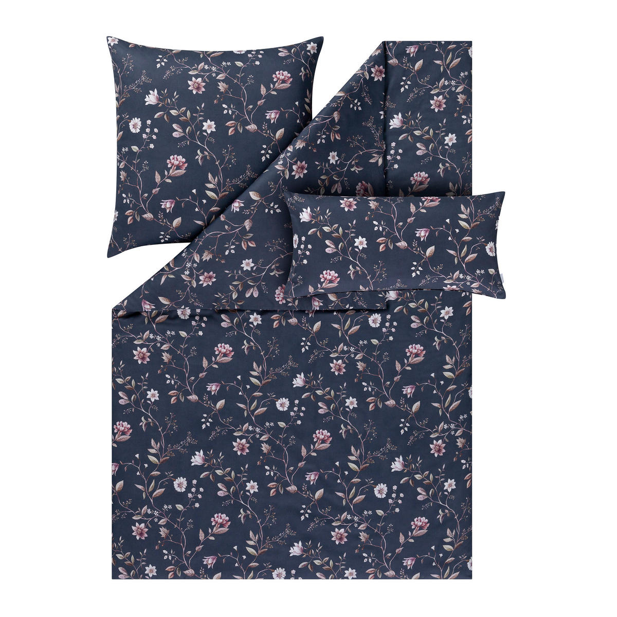 BETTWÄSCHE Atelier Makosatin 135/200 cm  - Dunkelblau, Design, Textil (135/200cm) - Estella