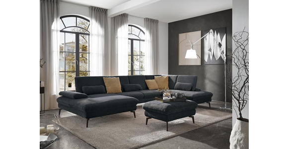 WOHNLANDSCHAFT in Webstoff Anthrazit - Anthrazit/Schwarz, Design, Textil/Metall (157/354/208cm) - Dieter Knoll