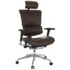 DREHSTUHL Dunkelbraun  - Dunkelbraun/Silberfarben, Basics, Leder/Kunststoff (70/124-146/67cm) - MID.YOU