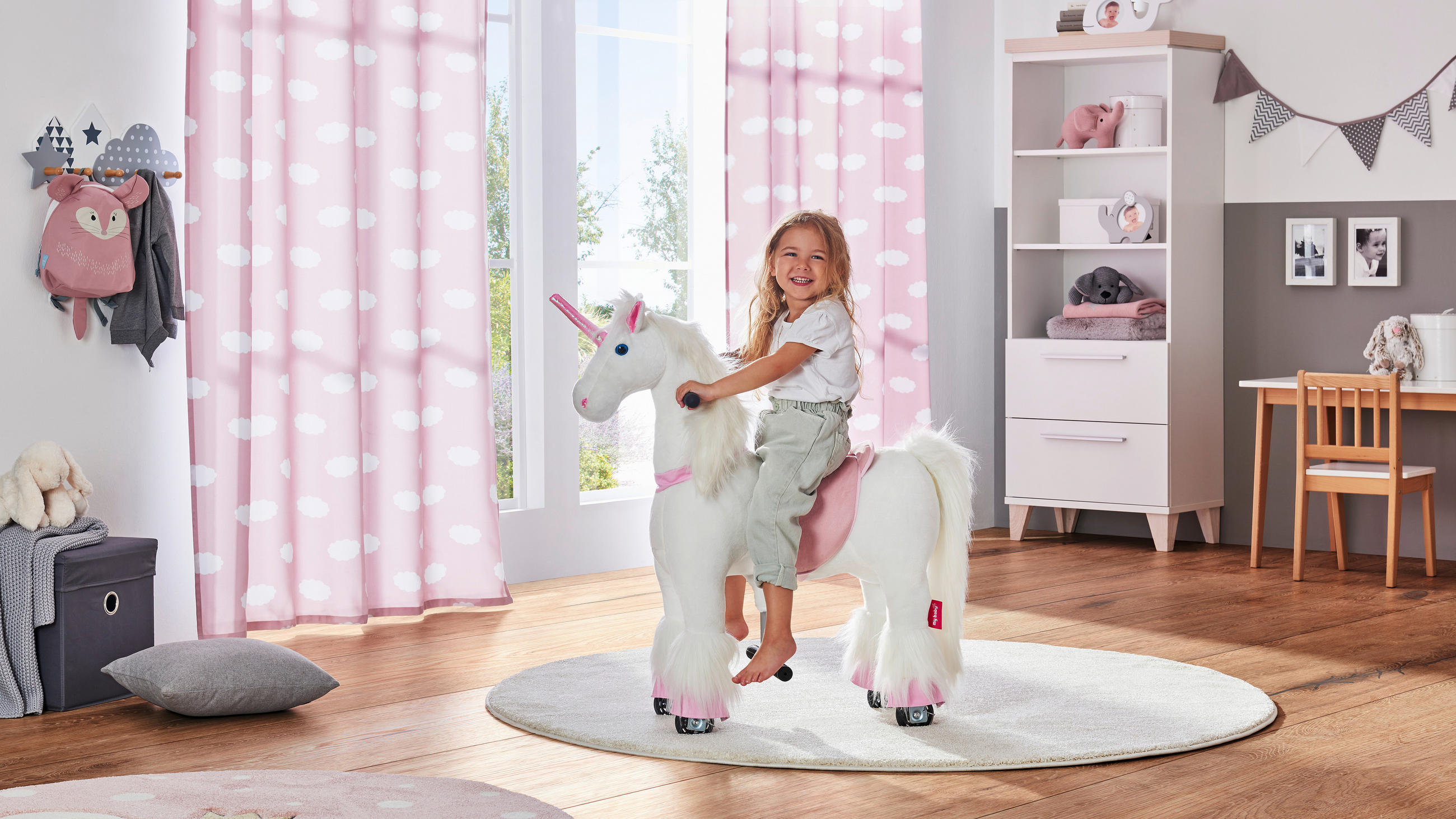 REITPFERD - Rosa/Weiß, Basics, Kunststoff/Textil (76/27/85cm) - My Baby Lou