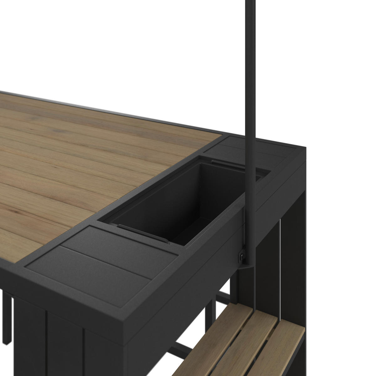GARTENBARSET 5-teilig  - Dunkelgrau/Grau, Design, Holz/Textil (145/208/80cm) - Ambia Garden