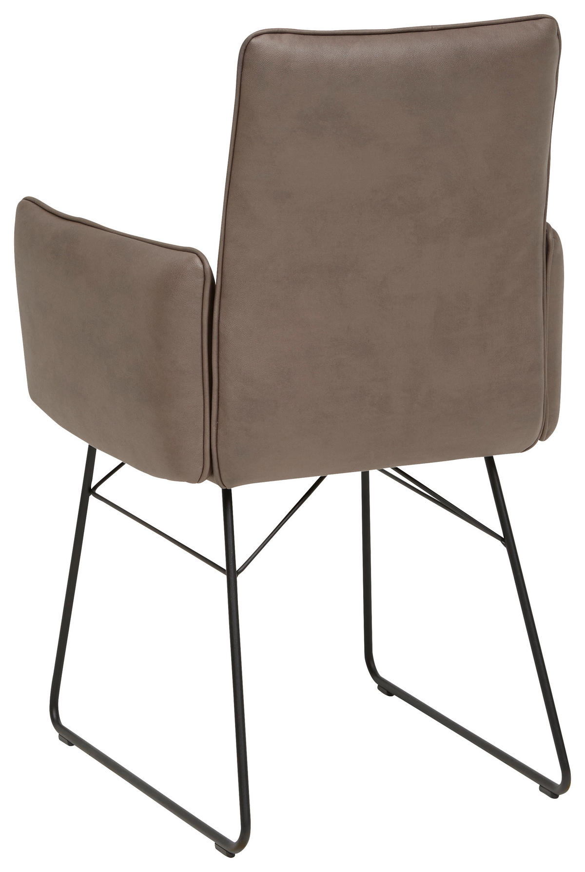 ARMLEHNSTUHL  in Stahl Mikrofaser  - Schwarz/Braun, Design, Textil/Metall (61/91/60cm) - Dieter Knoll